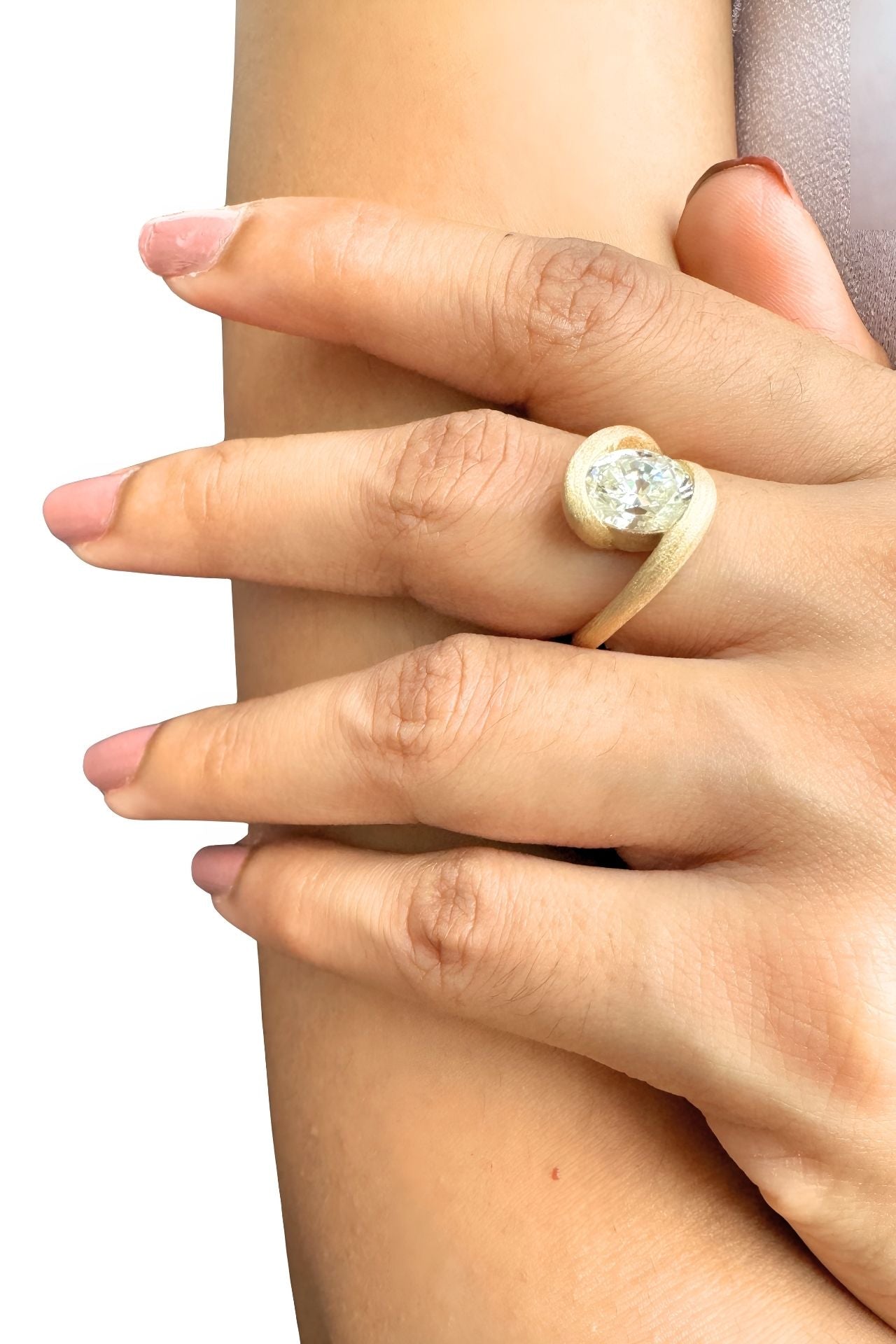 Oval Solitaire Swirl Ring