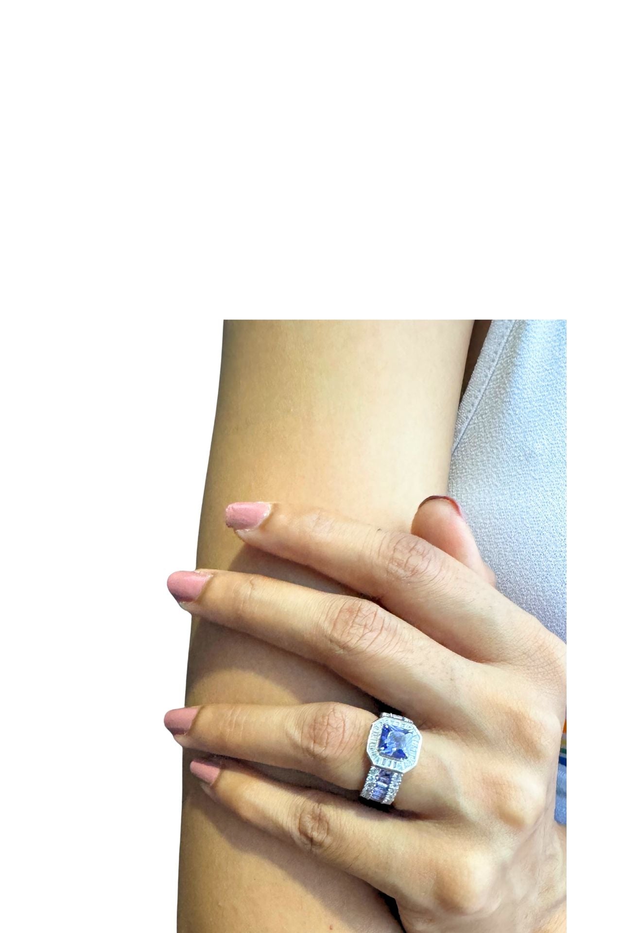 Tanzanite Moissanite Rare Ring