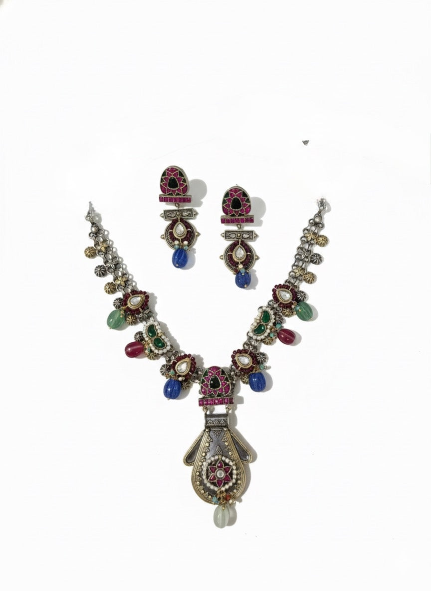 Antique Silver Necklace Set