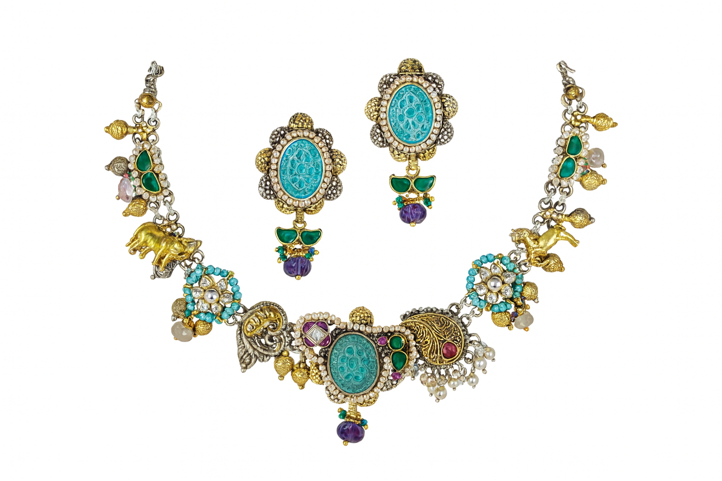 Turquoise Antique Silver Necklace