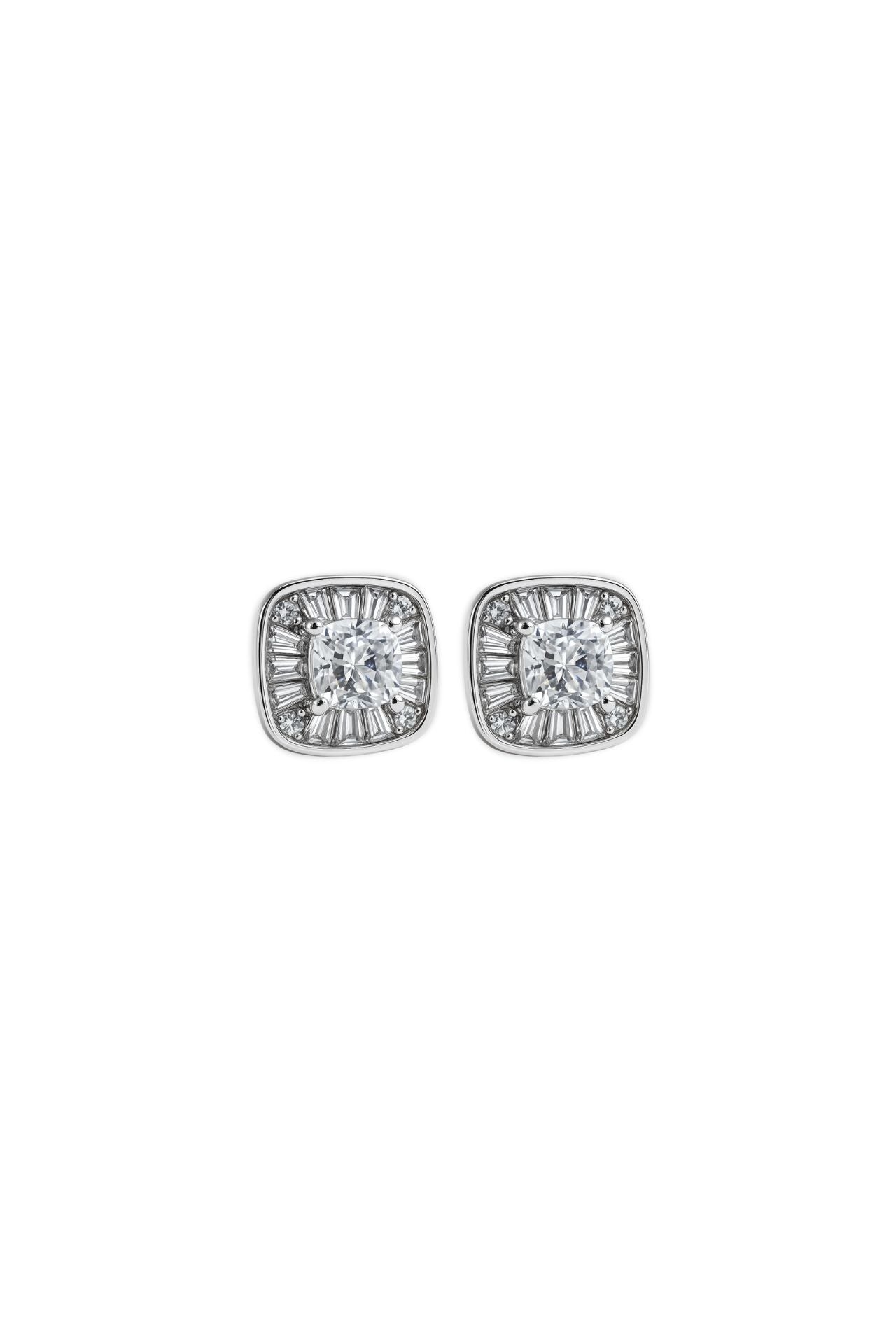 Cushion Solitaire Earrings