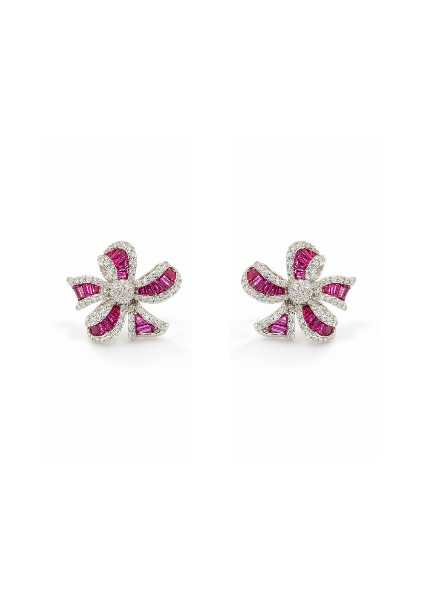 Bow-floral studs