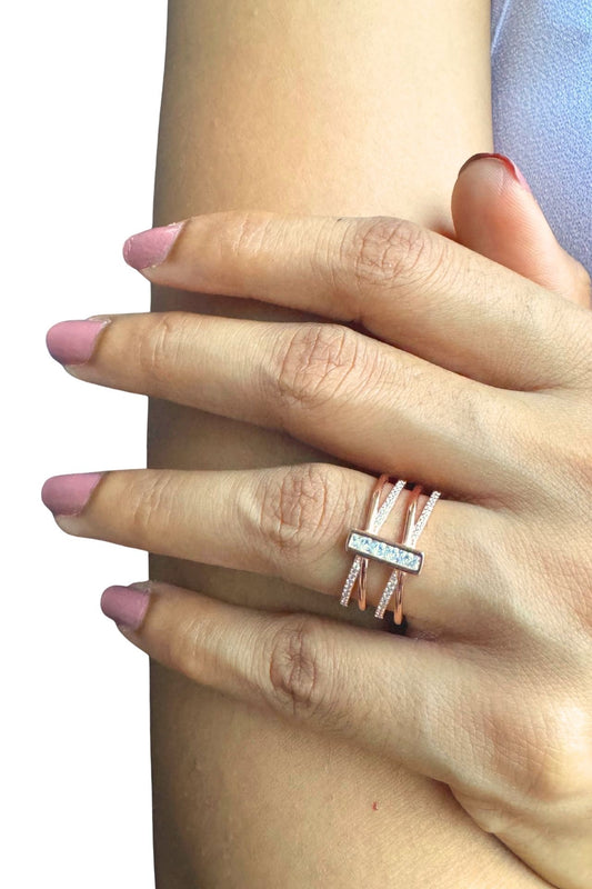 Rose Criss Cross Ring