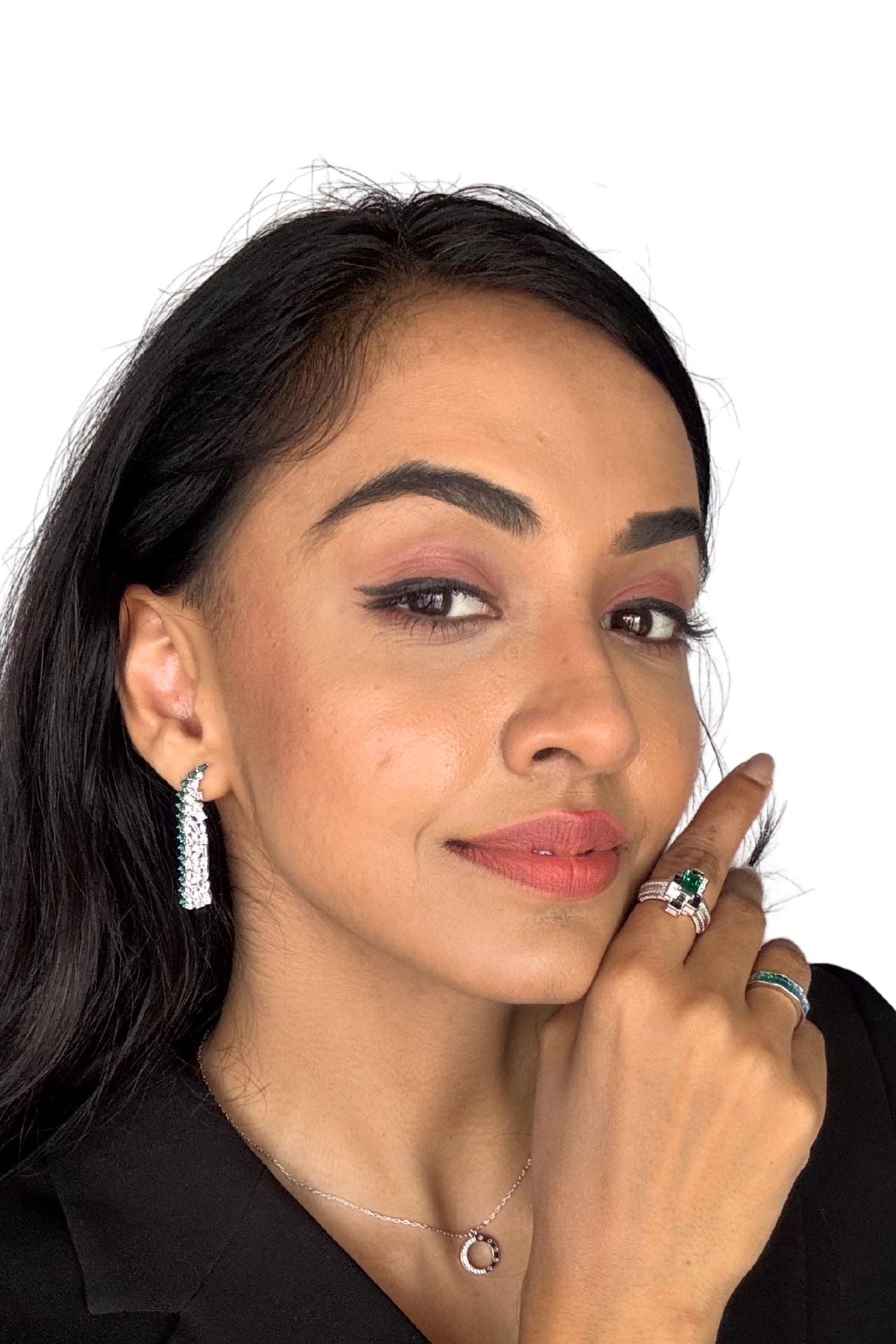 Long Cocktail Silver Earrings