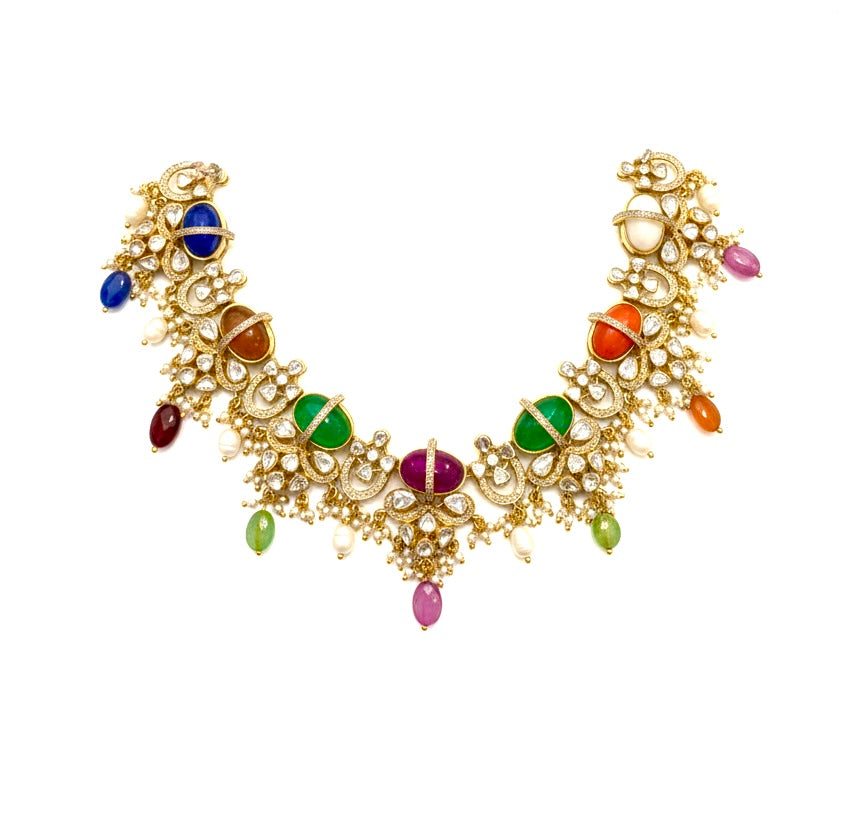 Navratna Polki Necklace