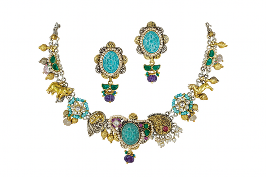 Turquoise Antique Silver Necklace