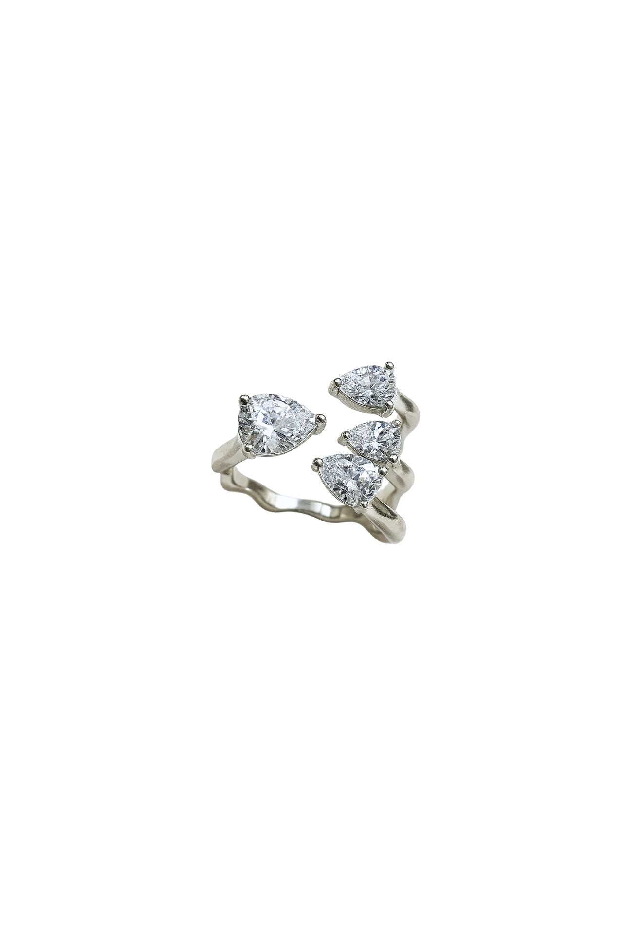 White Branch Solitaire Ring