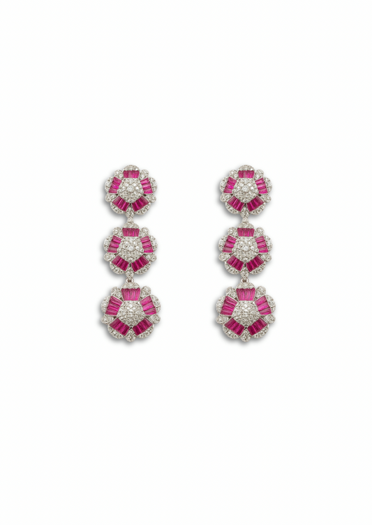Ascend Ruby-Floral Earrings