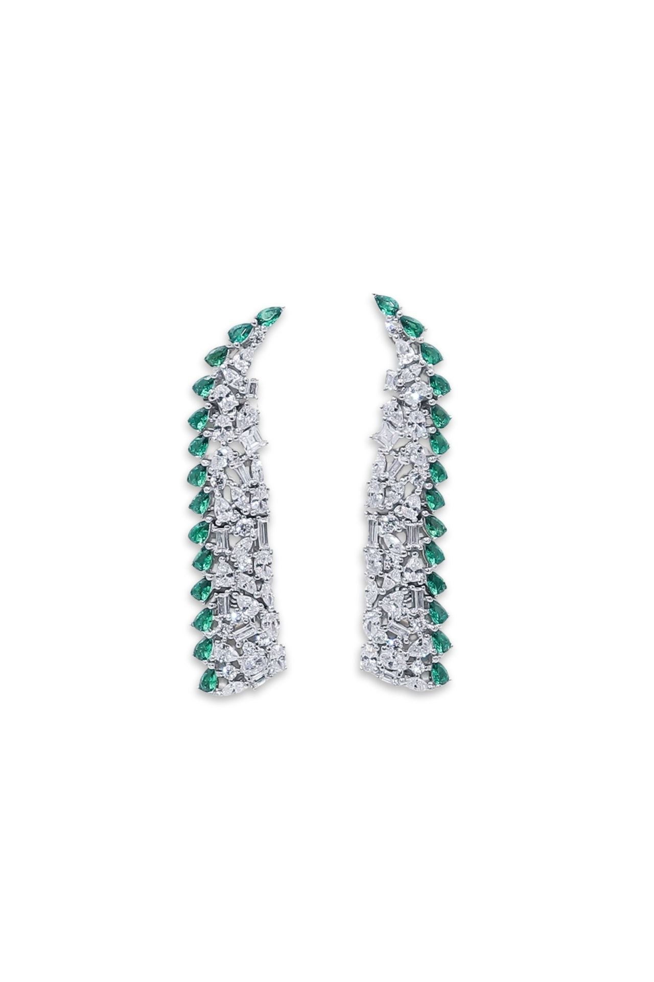 Long Cocktail Silver Earrings