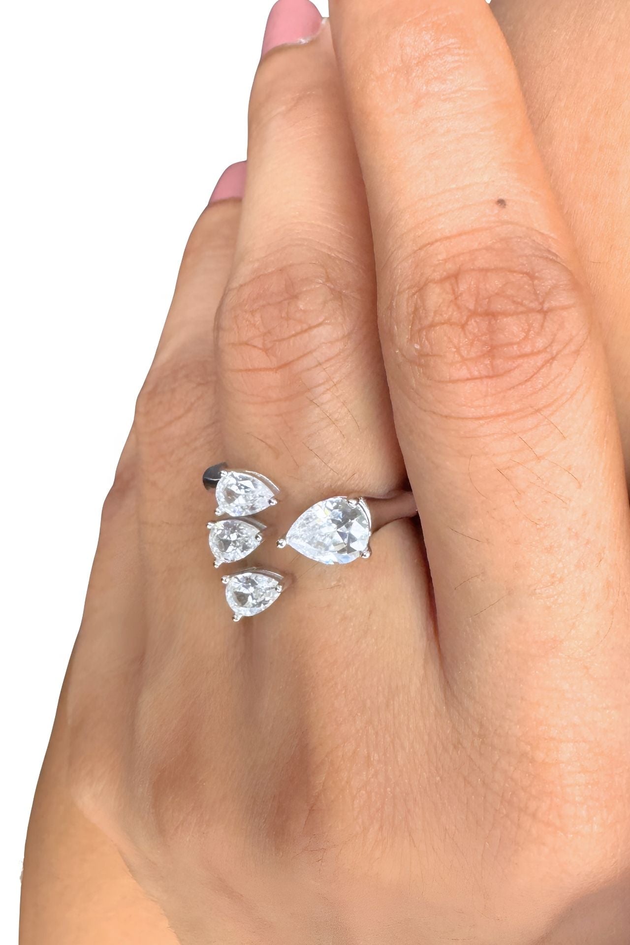 White Branch Solitaire Ring