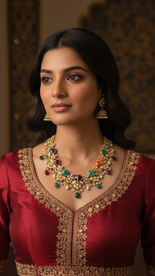 Navratna Polki Necklace