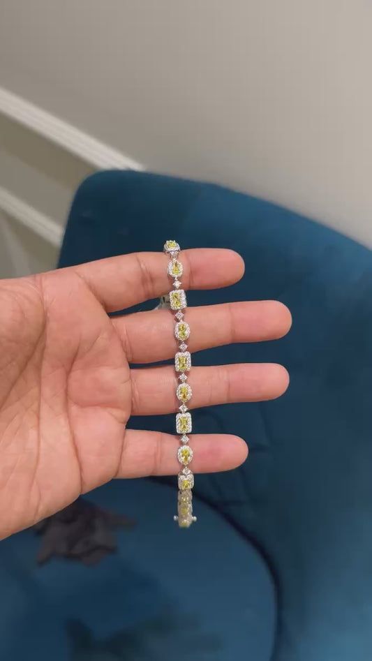 Yellow fancy-cocktail bracelet