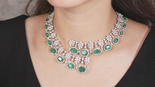 High Diamond Emerald necklace